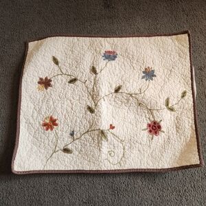 Embroidered Sham Pillow Case Set of 2 White Floral Cotton Home Bedding